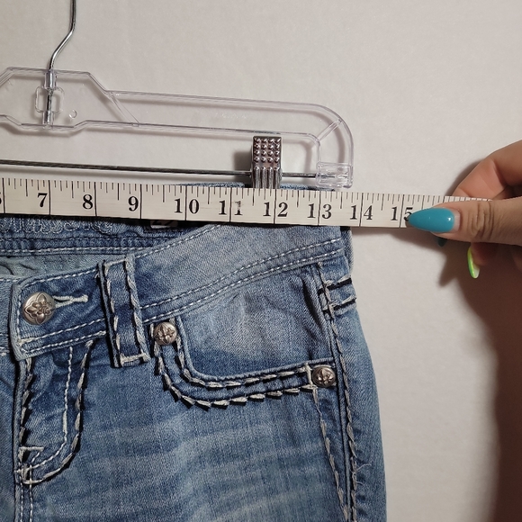 MISS ME Jeans Demin Size 25 Signature Boot Blue Jean Denim Bling 5 Pockets. - Picture 4 of 8